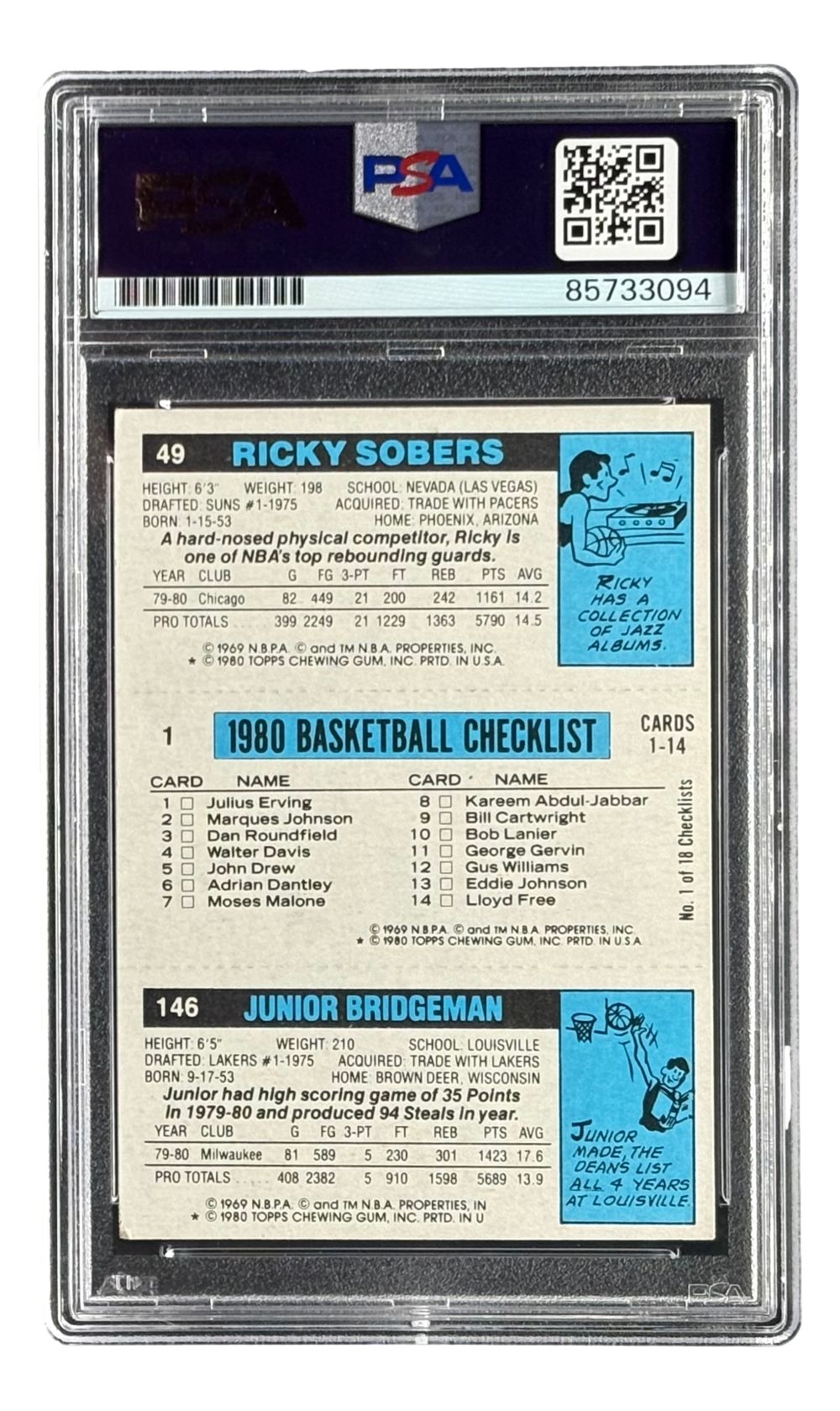 Julius Erving Signed 1980/81 Topps #1 76ers Trading Card PSA/DNA