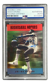 Julius Erving Signed 1999 Upper Deck #H55 76ers Trading Card PSA/DNA