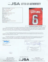 Julius Dr J Erving Philadelphia Signed Red Basketball Jersey JSA LOA
