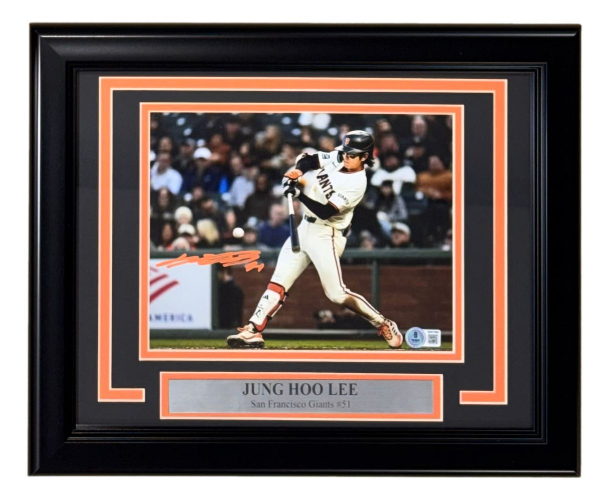 Jung Hoo Lee Signed Framed 8x10 San Francisco Giants Photo BAS