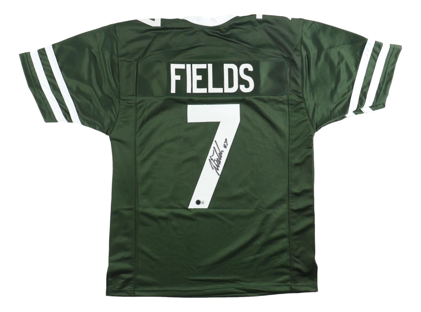 Justin Fields New York Signed Green Football Jersey BAS
