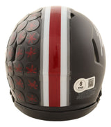 Justin Fields Signed Ohio State Alternate Black Mini Speed Helmet BAS