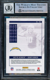Justin Hebert Signed 2020 Panini Luminance #203 Chargers Rookie Card BAS Auto 10
