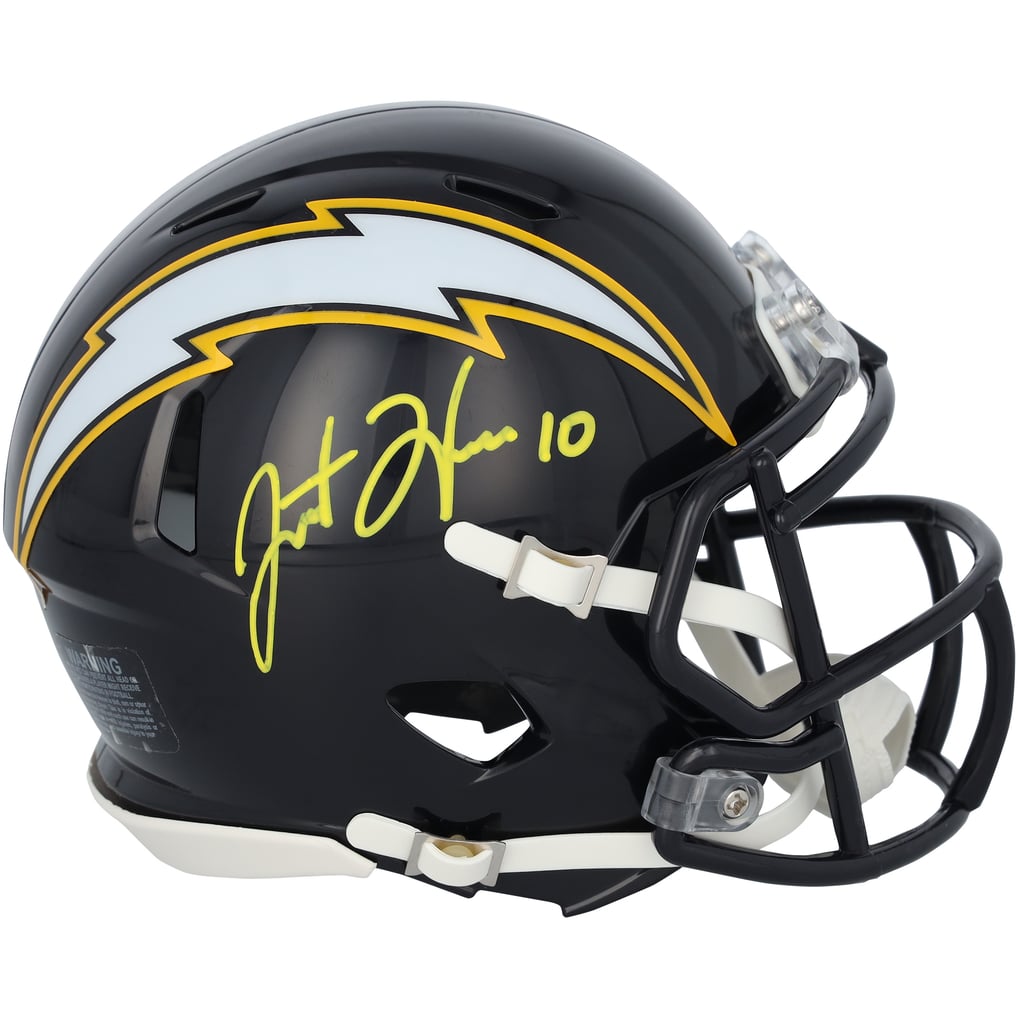 Justin Herbert Autographed Los Angeles Chargers Navy 2025 Alternate Speed Mini Helmet Fanatics