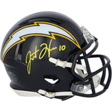 Justin Herbert Autographed Los Angeles Chargers Navy 2025 Alternate Speed Mini Helmet Fanatics