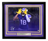 Justin Jefferson Signed Framed 16x20 Minnesota Vikings Griddy Photo BAS