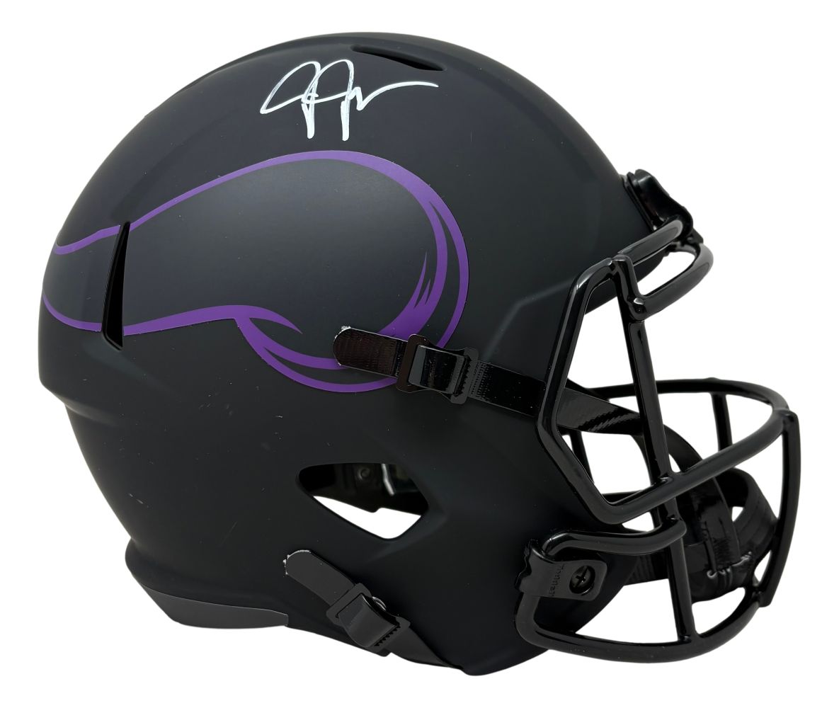 Justin Jefferson Signed Minnesota Vikings FS Eclipse Replica Speed Helmet BAS