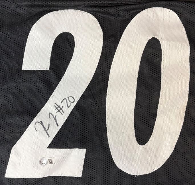 Kaleb Johnson Pittsburgh Signed Black Football Jersey BAS