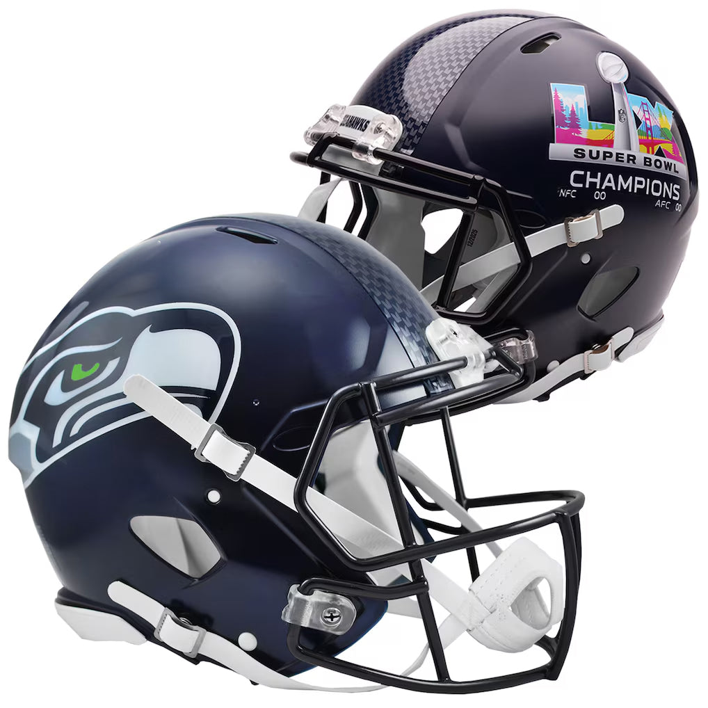 Unsigned Seattle Seahawks Super Bowl LX Champions Logo Full Size Speed Authentic Helmet Stock #260093