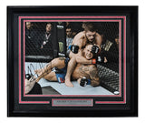 Khabib Nurmagomedov Signed In Black Framed 16x20 MMA Poirier Fight Photo JSA