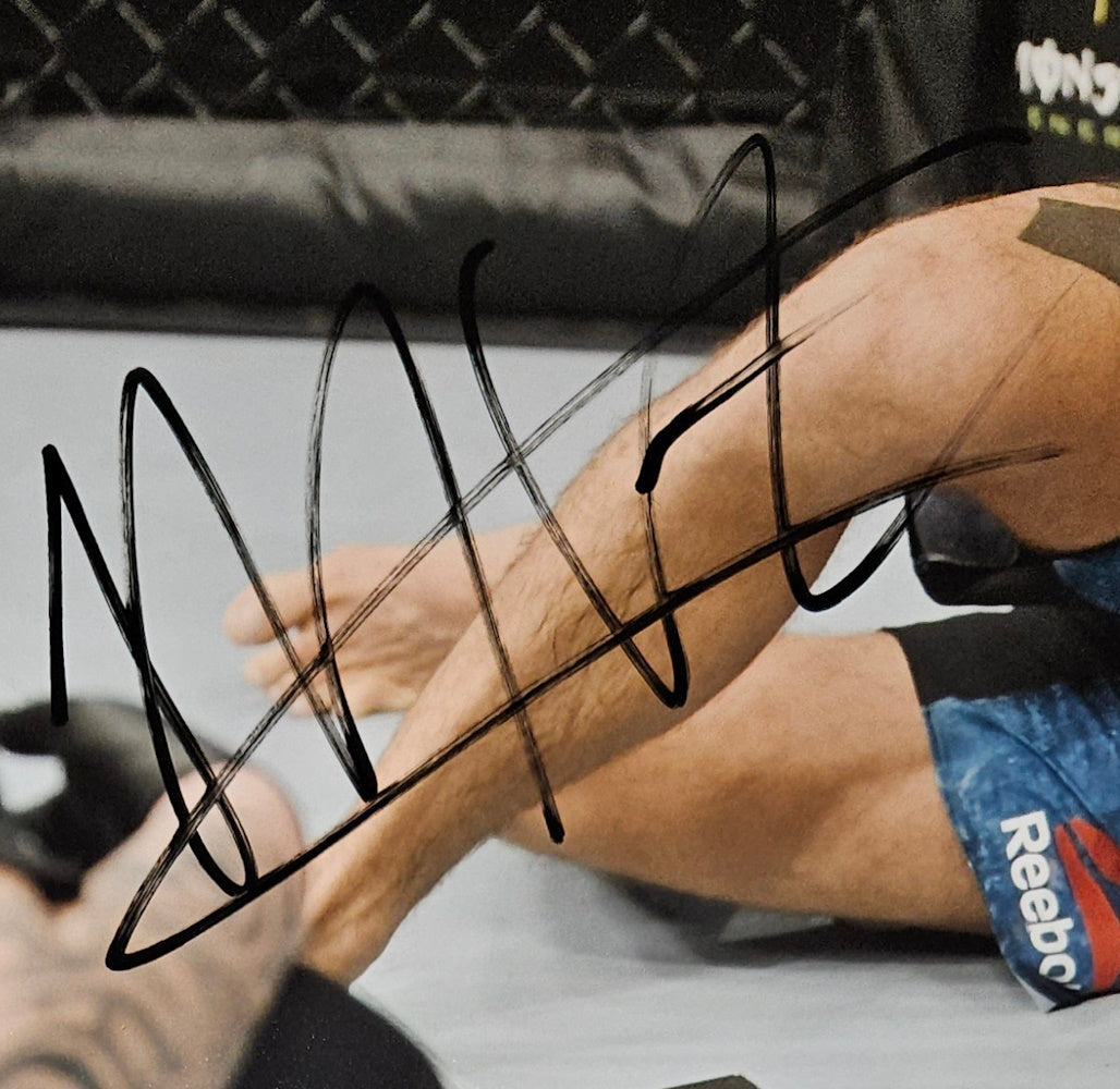 Khabib Nurmagomedov Signed In Black Framed 16x20 MMA Poirier Fight Photo JSA
