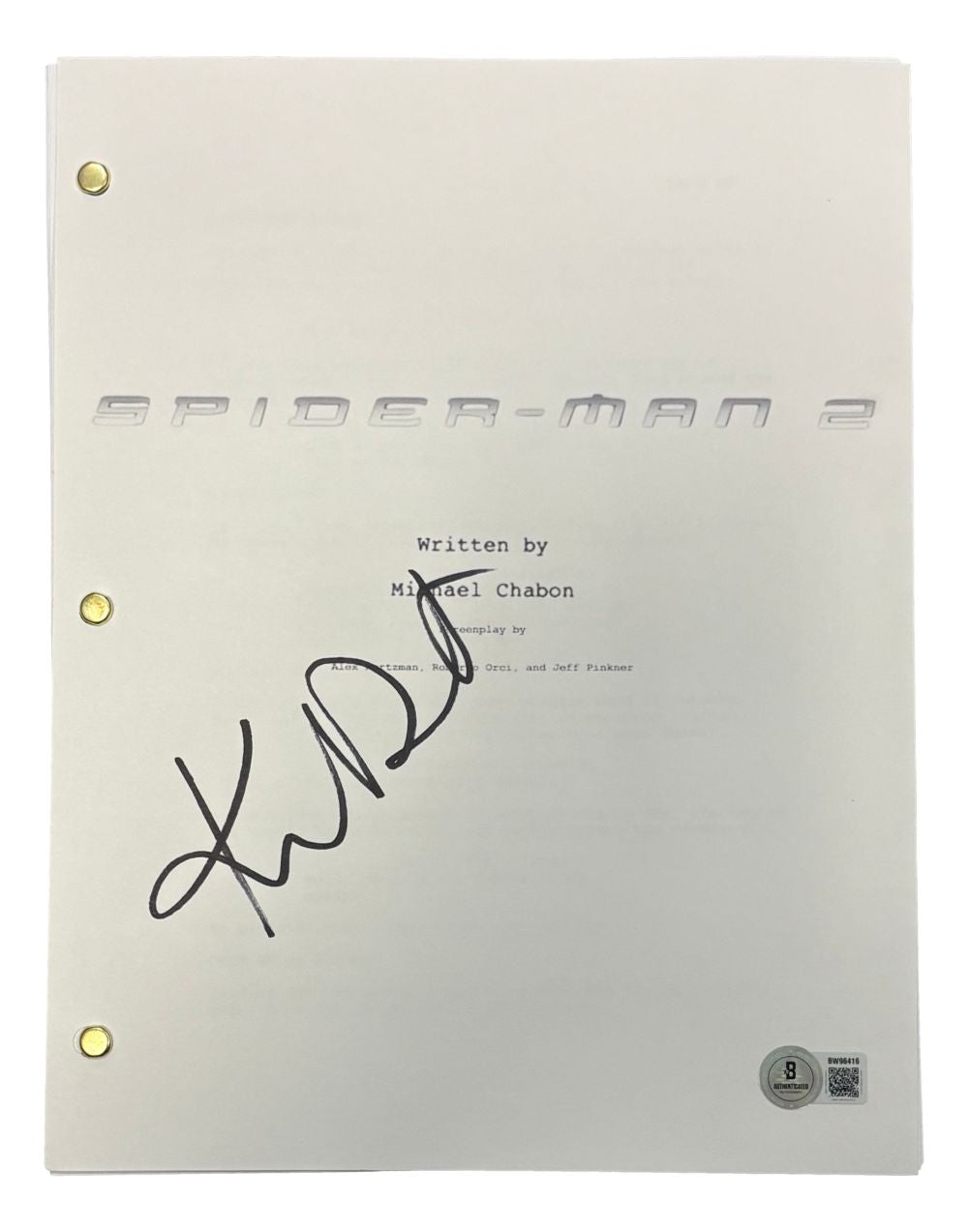 Kirsten Dunst Signed Spider-Man 2 Full Movie Script BAS