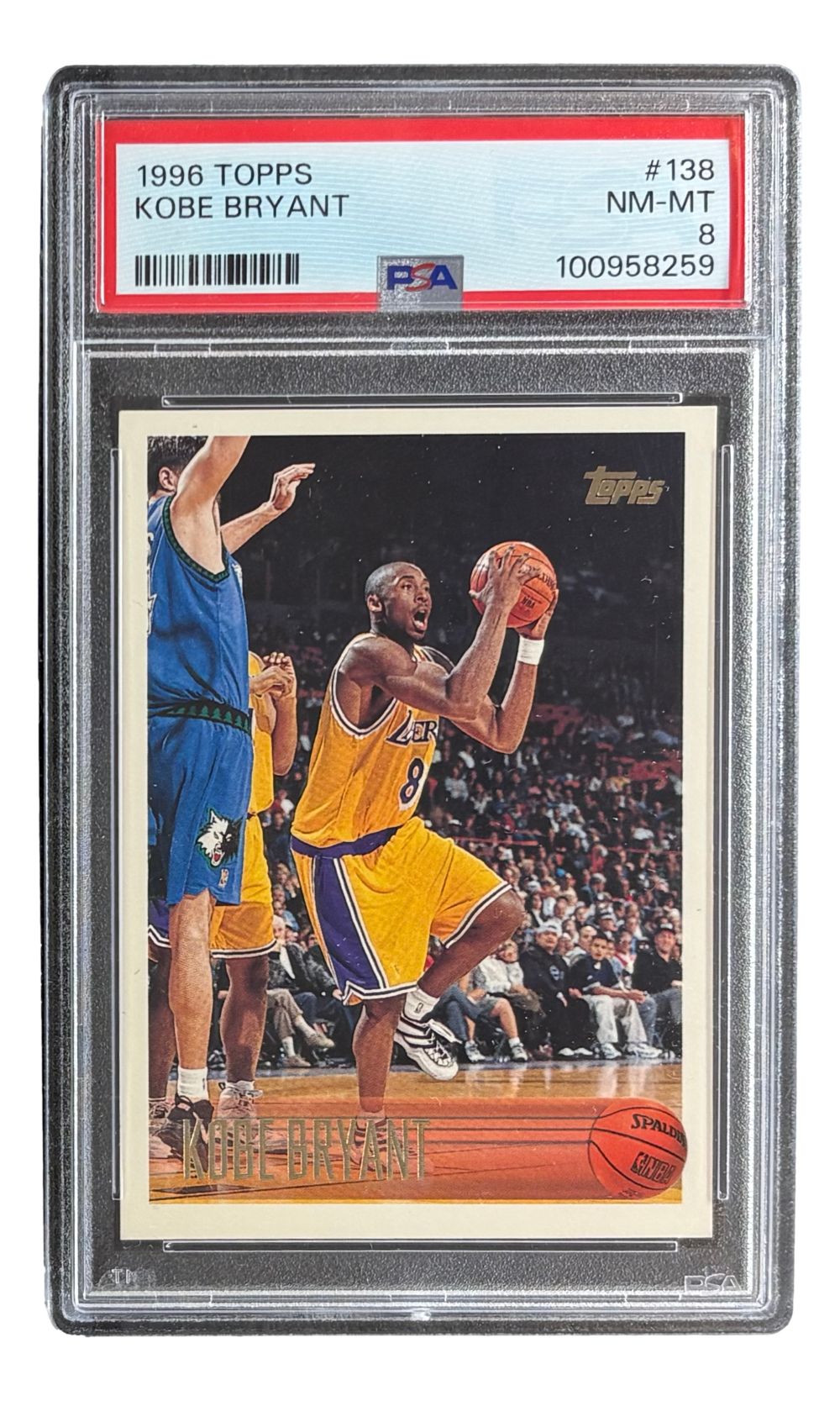 1996-97 Topps #138 Kobe Bryant Los Angeles Lakers Rookie Card PSA NM-MT8