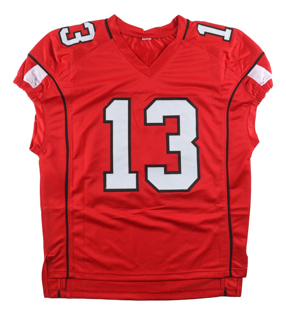 Kurt Warner Arizona Signed Red Pro-Cut Football Jersey BAS