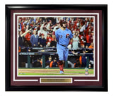 Kyle Schwarber Signed Framed 16x20 Philles Blue Jersey Photo PSA/DNA