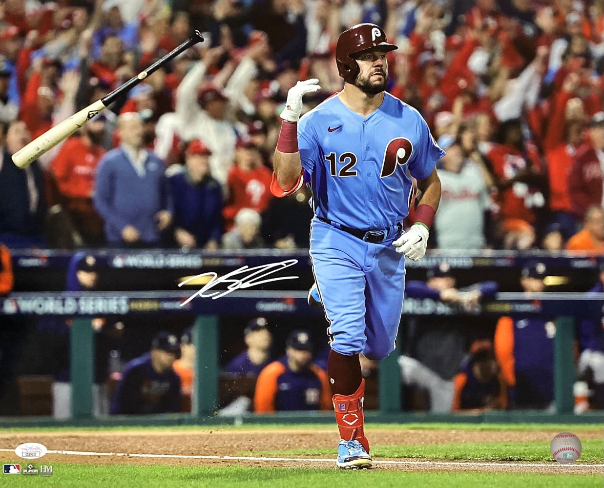 Kyle Schwarber Signed 16x20 Philadelphia Philles Blue Jersey Photo JSA