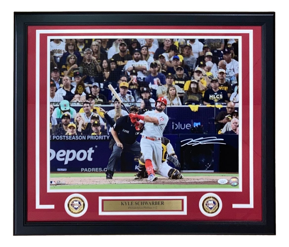 Kyle Schwarber Signed Framed 16x20 Philadelphia Philles Photo JSA