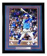 Kyle Tucker Signed Framed 16x20 Chicago Cubs Blue Jersey Photo BAS