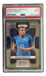 Kylian Mbappe Slabbed 2018 Panini Prizm #80 Rookie Card PSA Mint 9