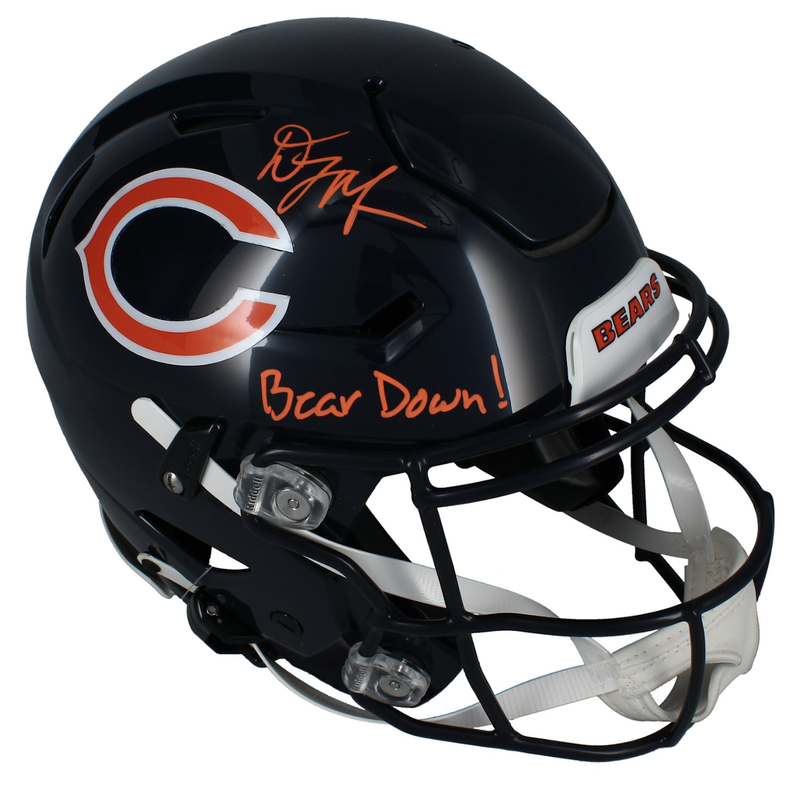 D.J. Moore Autographed/Inscribed "Bear Down!" Chicago Bears Speedflex Authentic Helmet Beckett Witnessed
