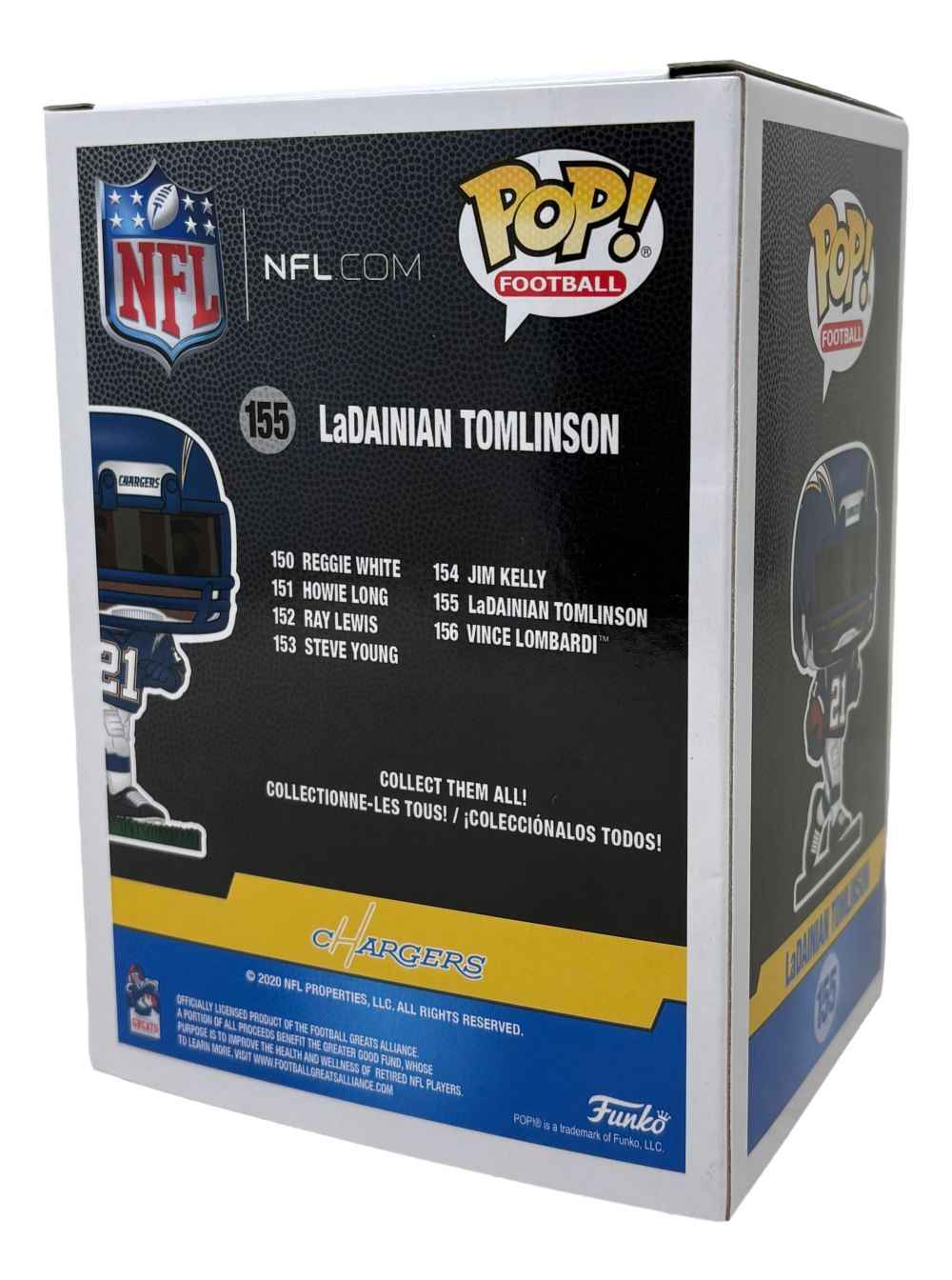 LaDainian Tomlinson Signed San Diego Chargers Funko Pop #155 HOF 17 BAS