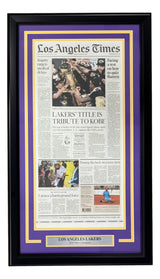 Los Angeles Lakers Framed 2020 NBA Champions Los Angeles Times Newspaper