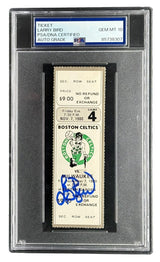 Larry Bird Signed Celtics vs Bucks Nov 7 1980 Ticket Stub PSA/DNA Auto Gem MT 10