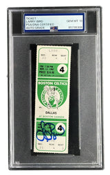Larry Bird Signed Celtics vs Dallas Nov 12 1982 Ticket Stub PSA Auto Gem MT 10