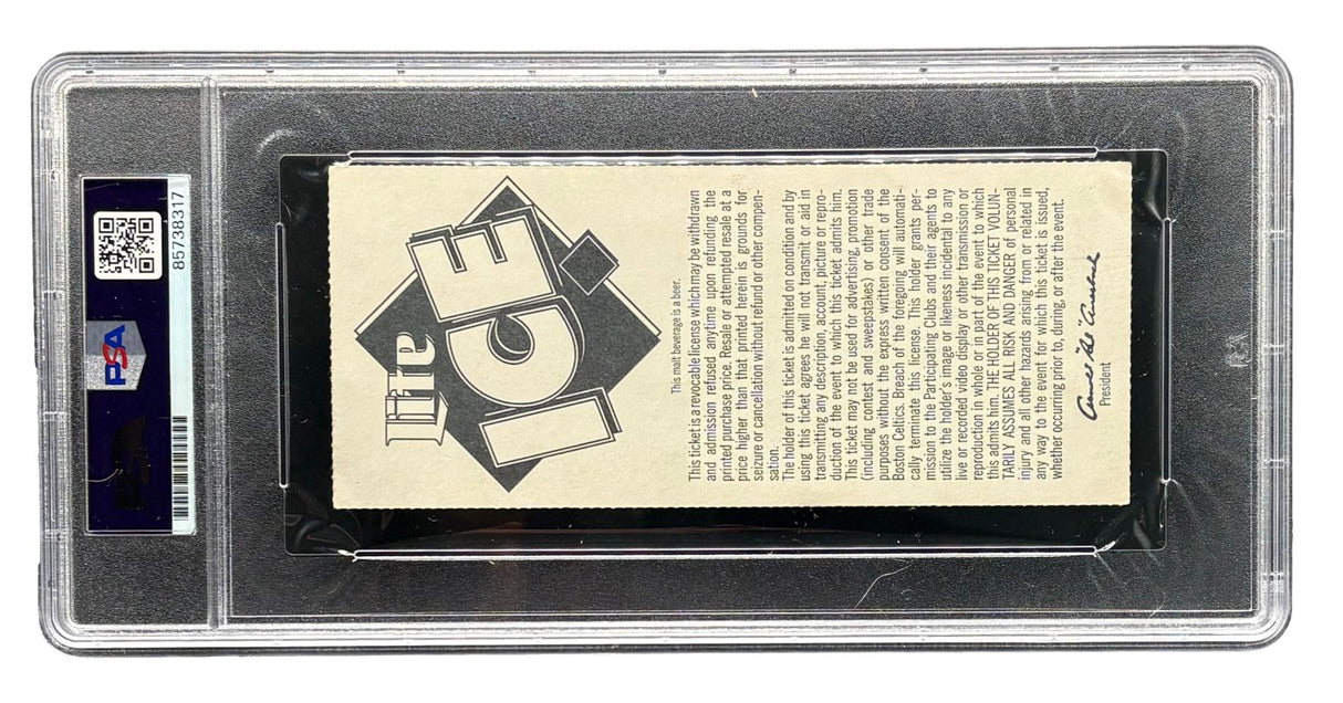 Larry Bird Signed Celtics vs Heat Mar 31 1995 Ticket Stub PSA/DNA Auto Gem MT 10