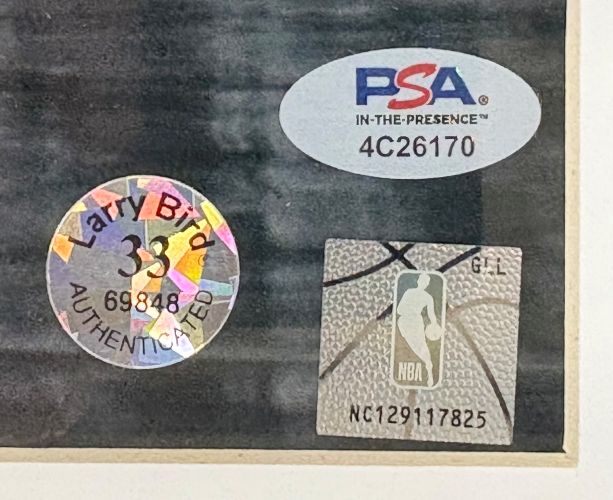 Larry Bird Signed Framed 16x20 Celtics vs Dominique Wilkins Photo Bird+PSA/DNA