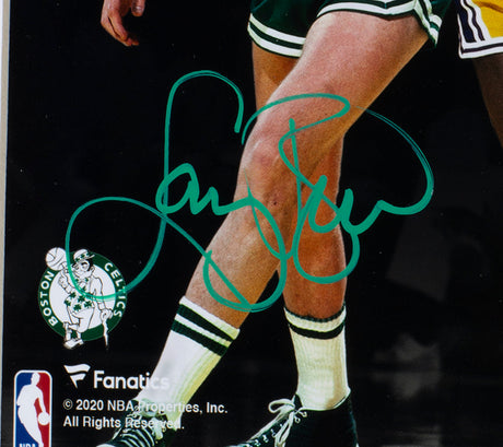 Larry Bird Signed Framed Boston Celtics 8x10 Photo Vs Magic Johnson JSA
