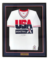 Larry Bird Signed Framed USA M&N Authentic Dream Team Shooting Shirt PSA/DNA