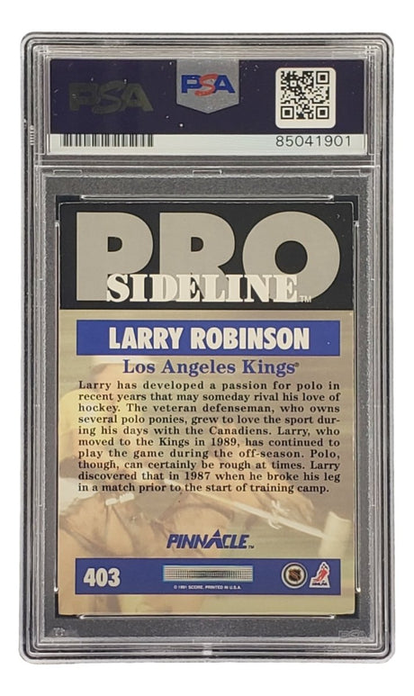 Larry Robinson Signed 1991 Pinnacle #403 Los Angeles Kings Hockey Card PSA/DNA - Sports Integrity