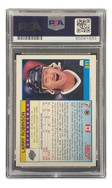The Sports Integrity Larry Robinson Signed 1991 Score #511 LA Kings Hockey Card is graded and PSA/DNA certified (#85041893), with the label visible at the top. Player stats and bio are featured on the back.