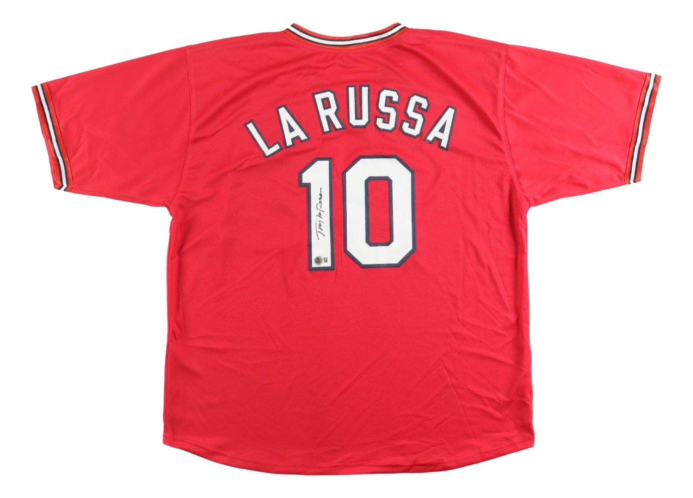 Tony La Russa St. Louis Signed Red Baseball Jersey BAS