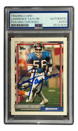 Lawrence Taylor Signed 1992 Topps #756 Giants Trading Card PSA/DNA