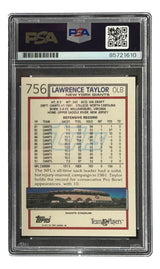 Lawrence Taylor Signed 1992 Topps #756 Giants Trading Card PSA/DNA