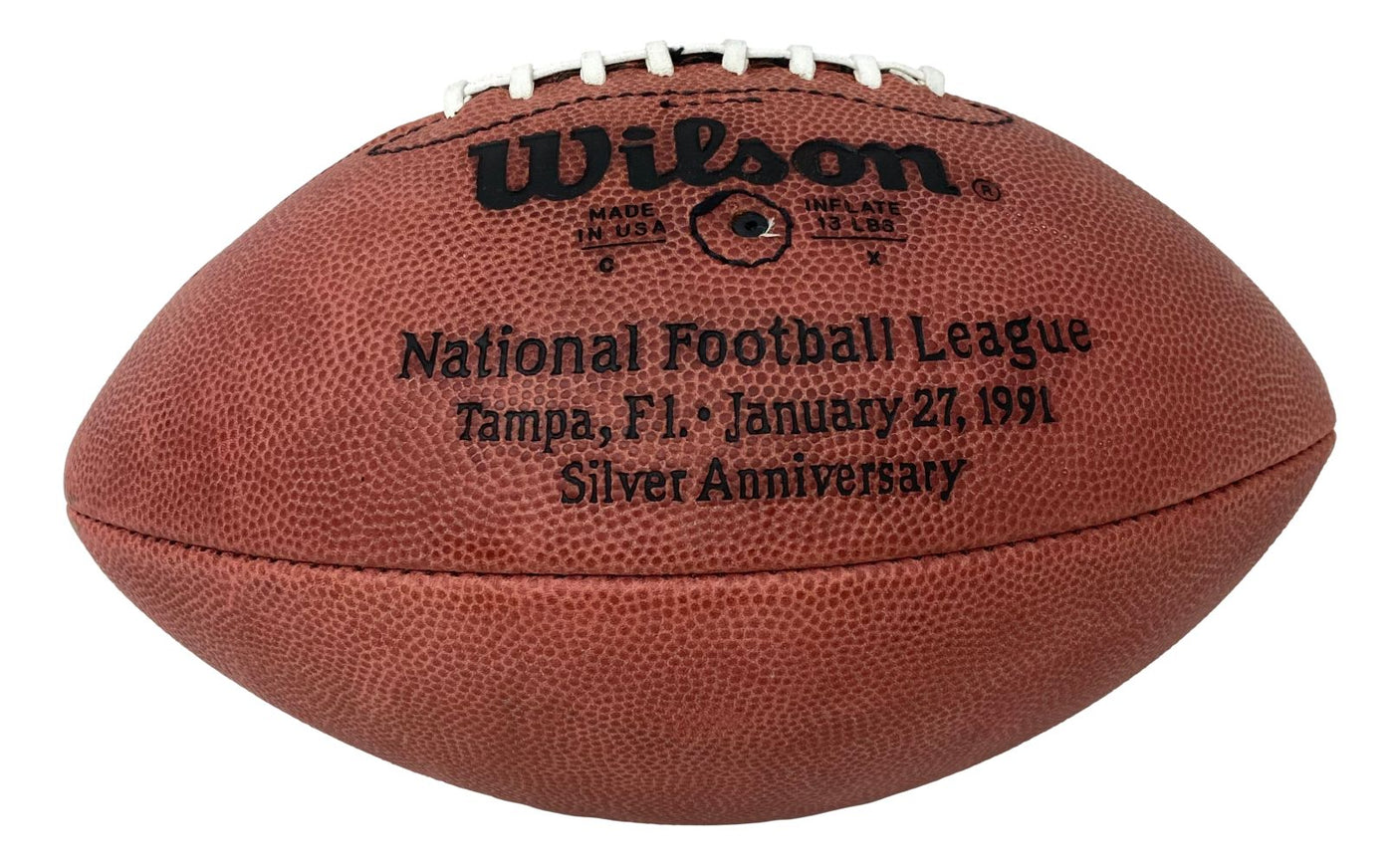 Lawrence Taylor Giants Signed NFL Super Bowl XXV Wilson Duke Football JSA Holo