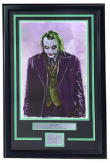Heath Ledger Framed 13x19 Joker Lithograph Signed by Tony Santiago w/ Laser Auto