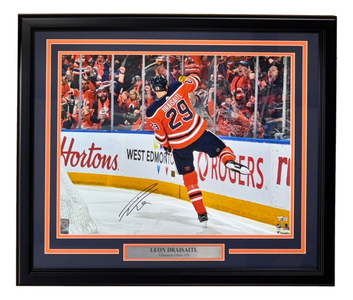 Leon Draisaitl Signed Framed 16x20 Edmonton Oilers Photo Fanatics