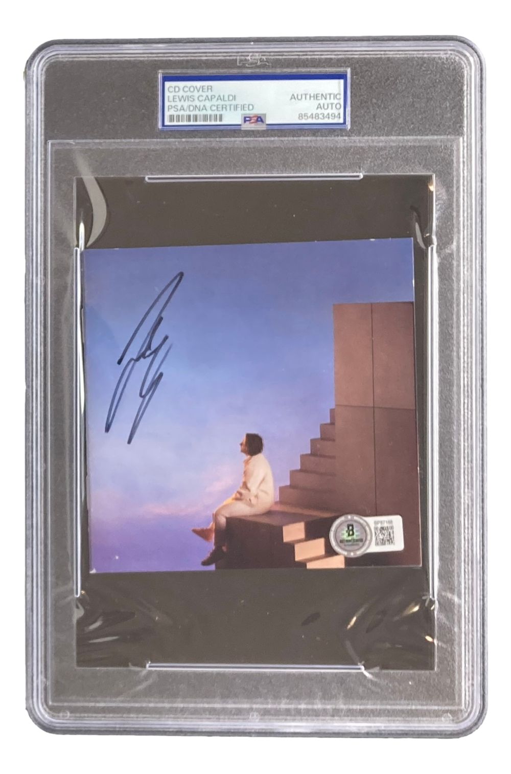 The Sports Integrity Lewis Capaldi Signed "Broken By Desire To Be Heavenly Sent" CD booklet is slabbed and authenticated by PSA.