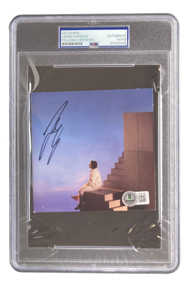 The Sports Integrity Lewis Capaldi Signed "Broken By Desire To Be Heavenly Sent" CD booklet is slabbed and authenticated by PSA.