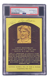 Lou Boudreau Signed 4x6 Cleveland HOF Plaque Card PSA/DNA 85027794 - Sports Integrity