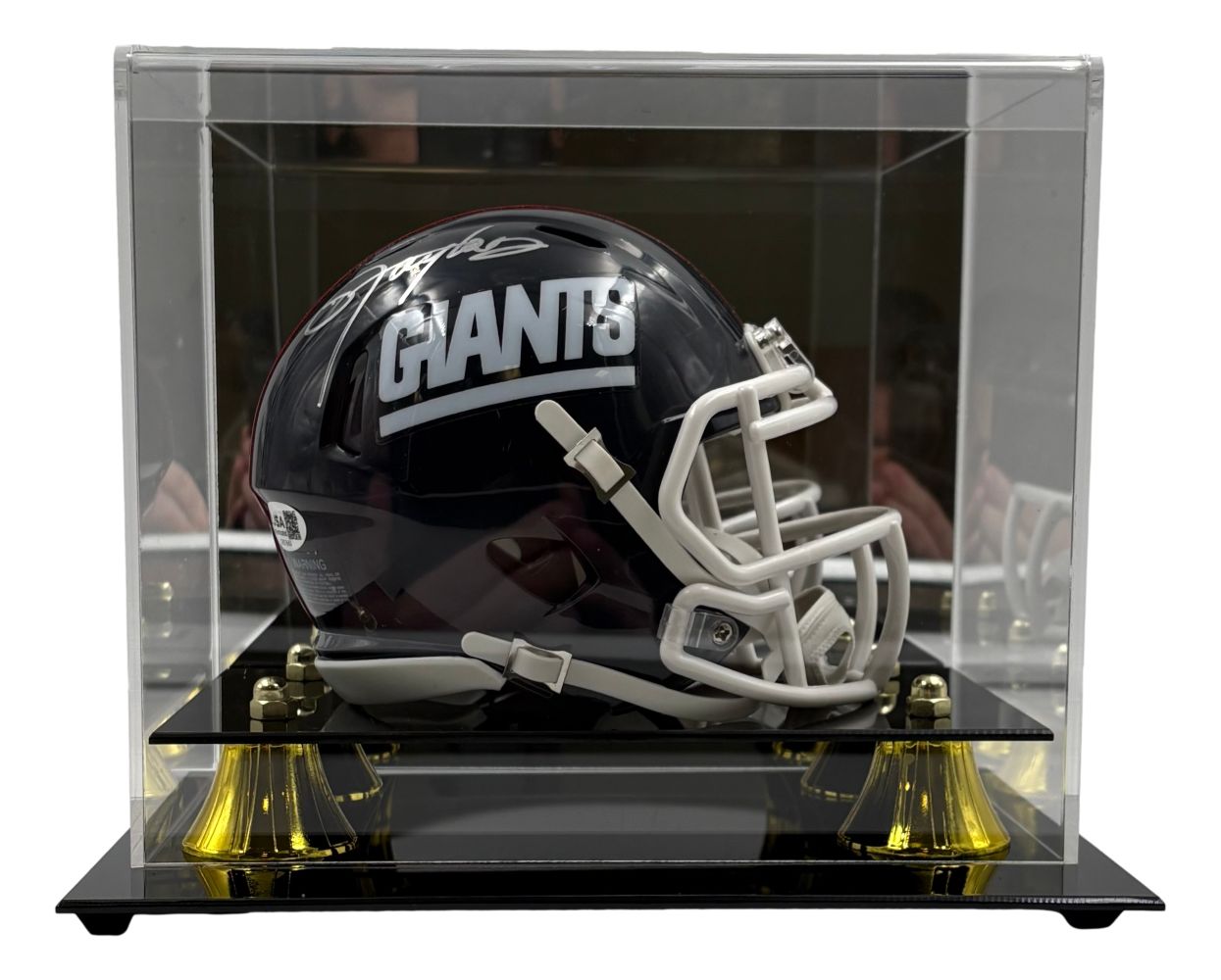 Lawrence Taylor Signed New York Giants Throwback Mini Helmet JSA QR w/ Case