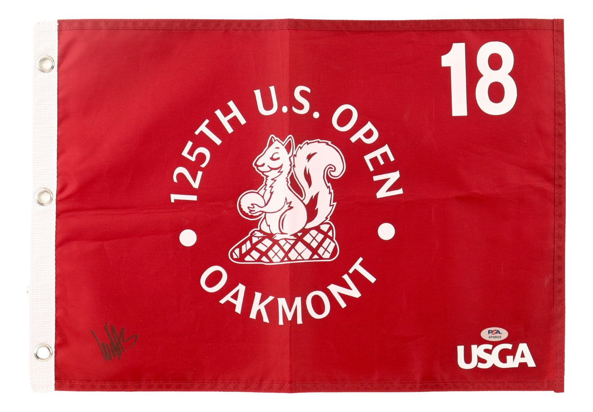 Ludvig Aberg Signed 2025 US Open Golf Flag PSA/DNA