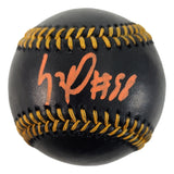 Luis Robert New York Mets Signed In Orange Official Black Leather Baseball BAS