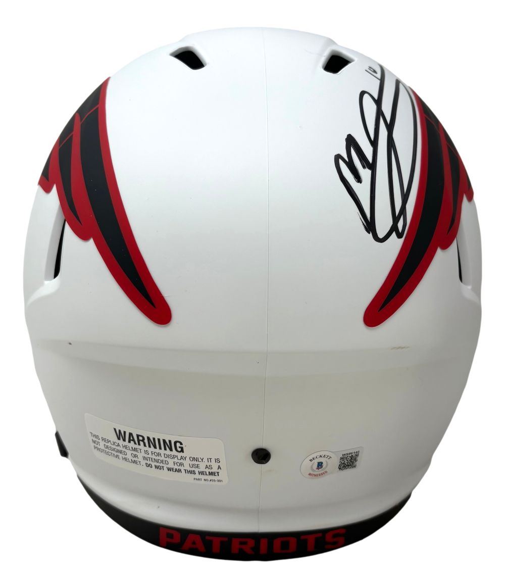 Mac Jones Signed New England Patriots FS Lunar Eclipse Replica Speed Helmet BAS
