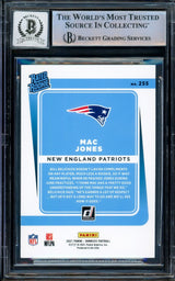 Mac Jones Signed 2021 Donruss #255 Patriots Rookie Card BAS Auto 10