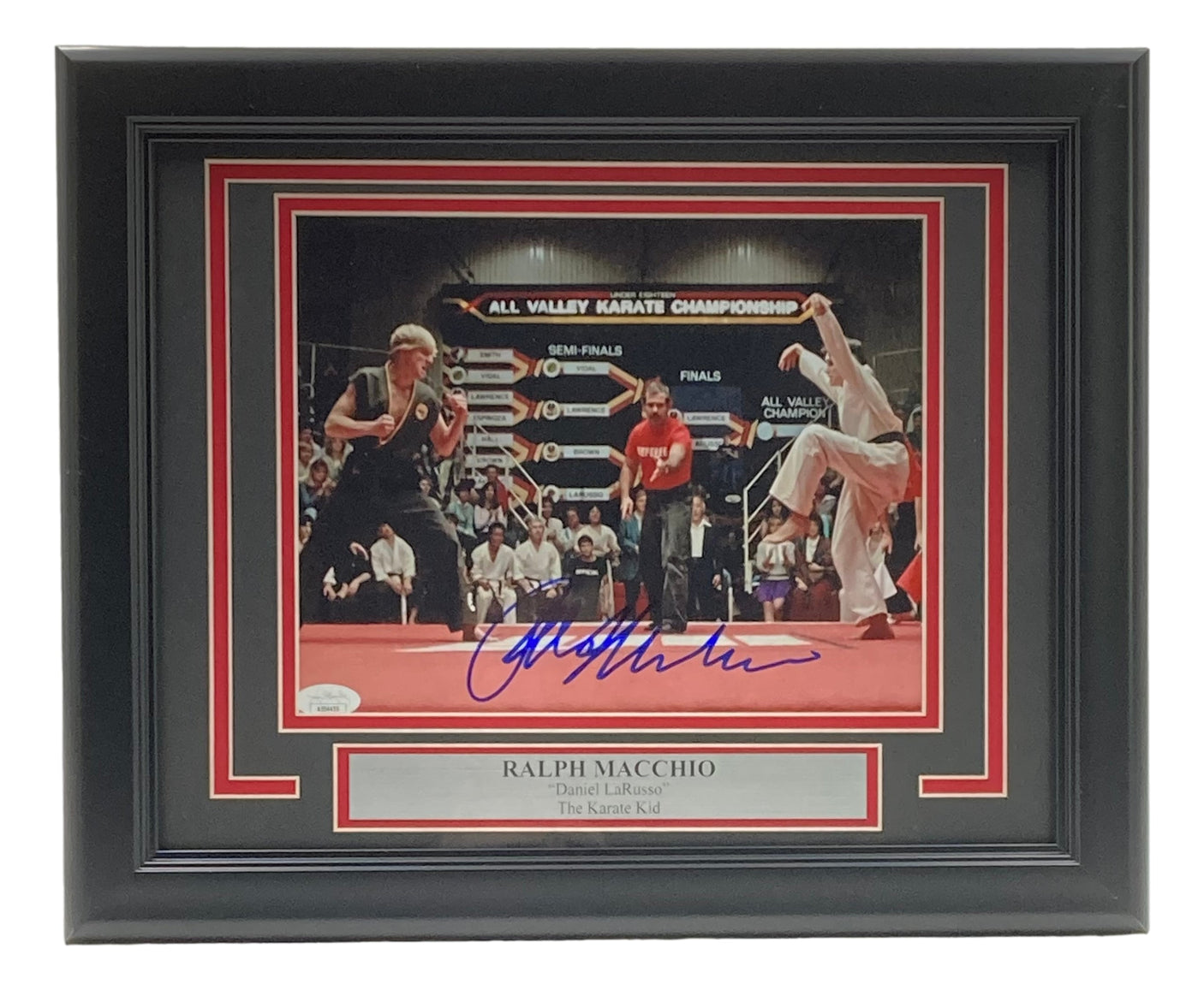 Ralph Macchio Signed Framed 8x10 Karate Kid Crane Kick Photo JSA