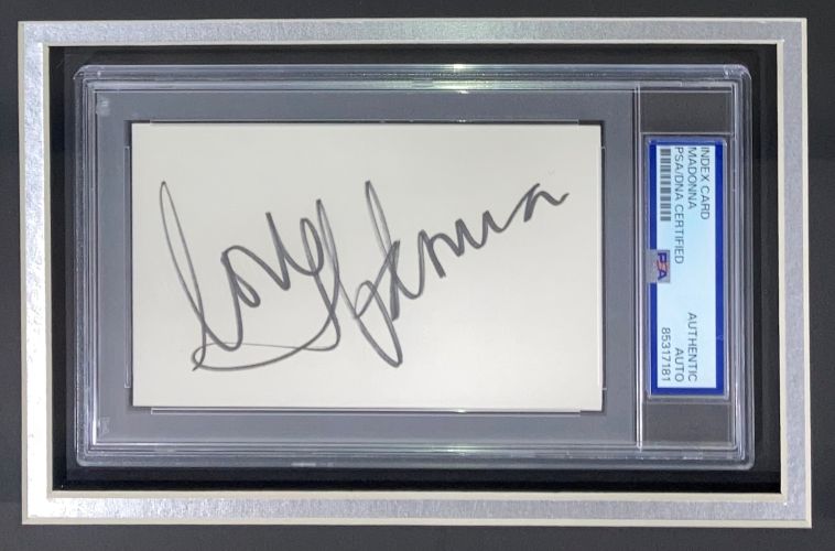Madonna Signed Framed Cut Signature w/ 11x14 Photo PSA